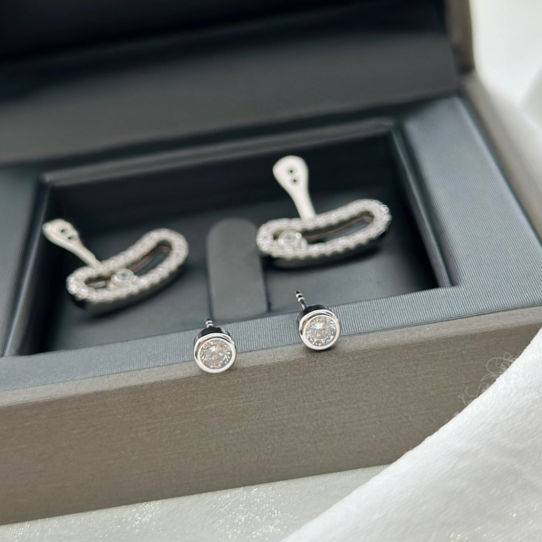 [Stellar Jewelry]MOVE UNO SILVER DIAMOND EARRINGS