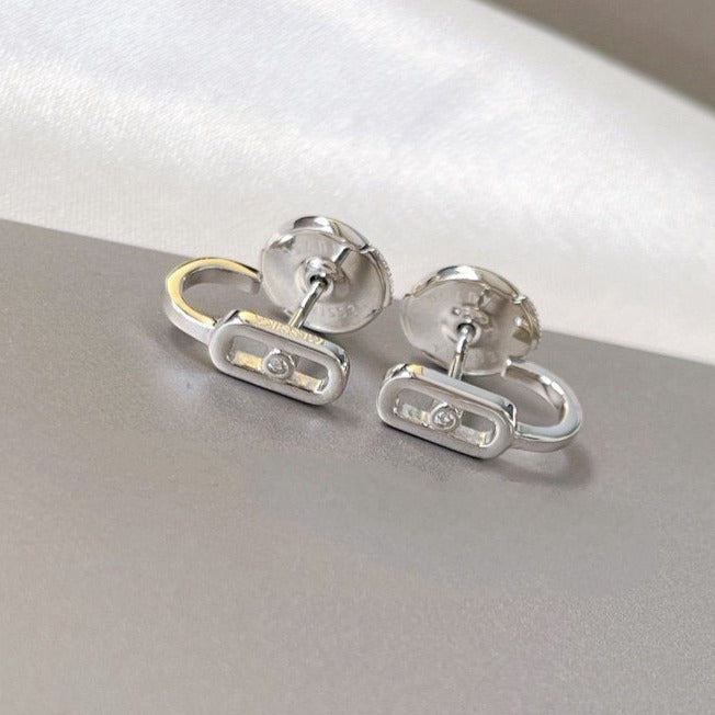 [Stellar Jewelry]CREOLES MOVE UNO MINI 1 DIAMOND EARRINGS