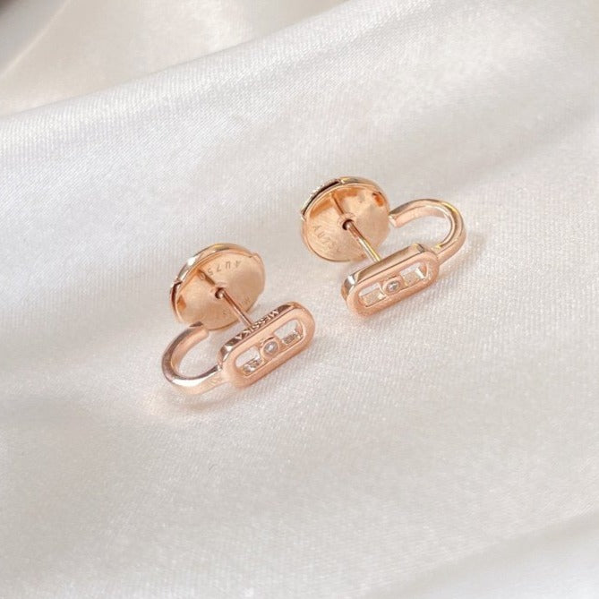 [Stellar Jewelry]CREOLES MOVE UNO MINI 1 DIAMOND EARRINGS