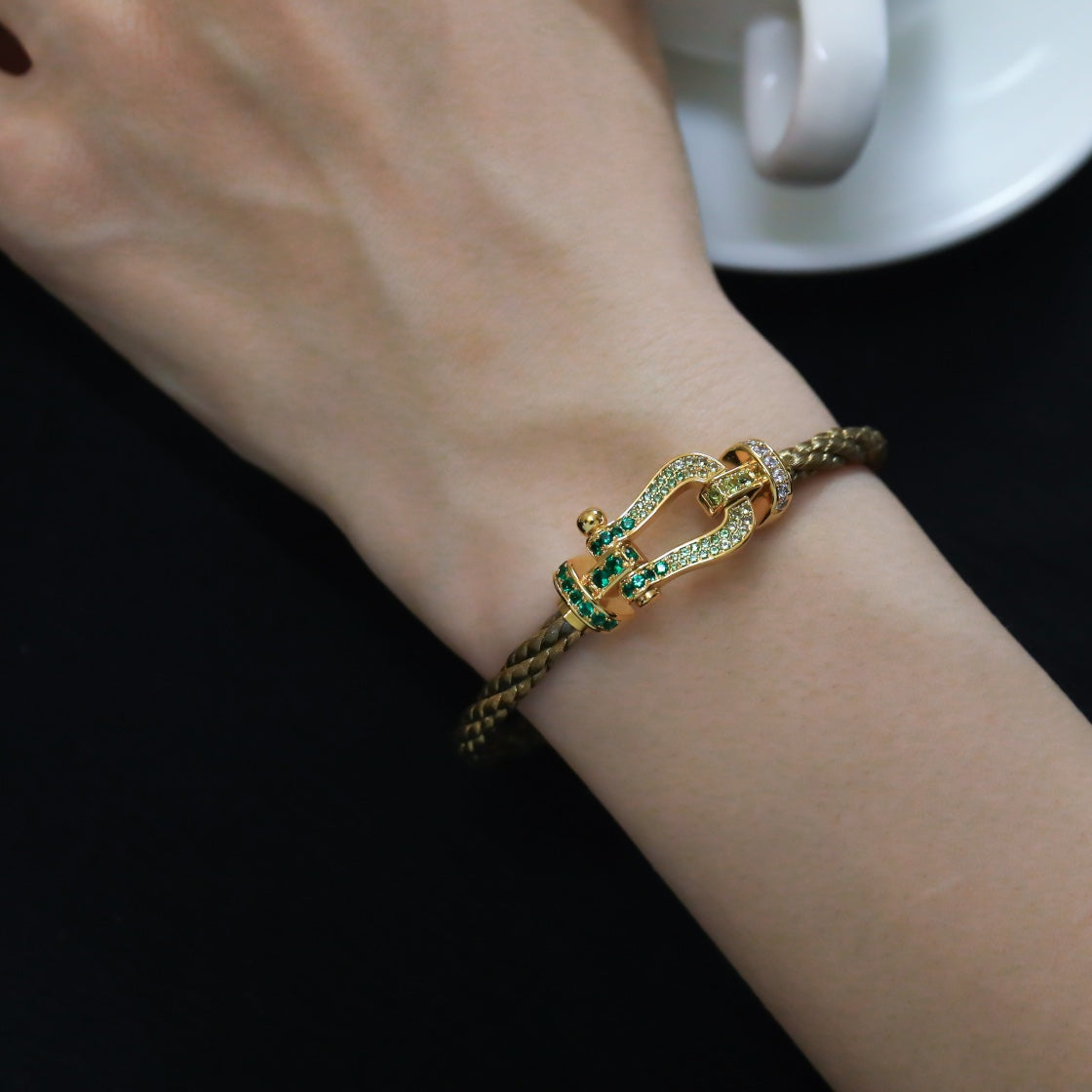 [Stellar Jewelry]FORCE 10 GOLD GREEN DIAMOND PAVED