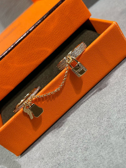 [Stellar Jewelry]HM KELLY CLOCHETTE DOUBLE RING IN  WITH DIAMONDS