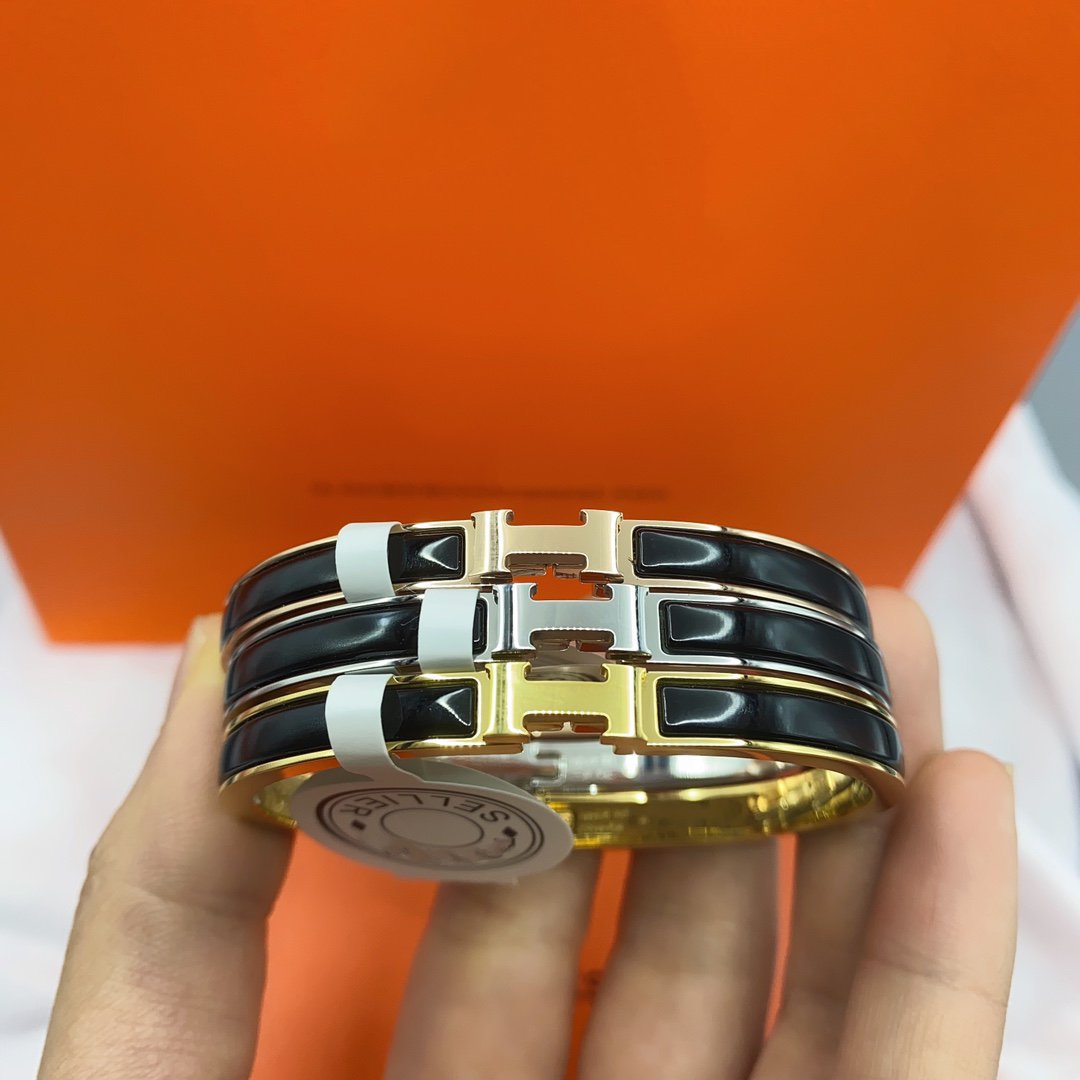[Stellar Jewelry]CLASSIC HM CLIC BLACK 8MM ENAMEL BRACELET