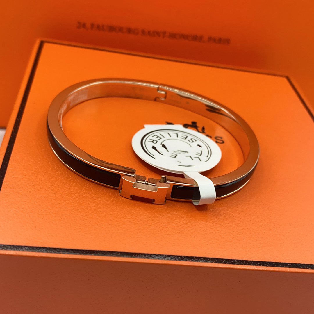 [Stellar Jewelry]CLASSIC HM CLIC BLACK 8MM ENAMEL BRACELET