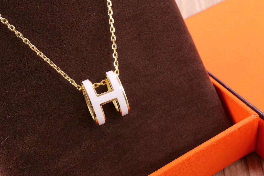 [Stellar Jewelry]HM CLIC YELLOW ENAMEL GOLD NECKLACE