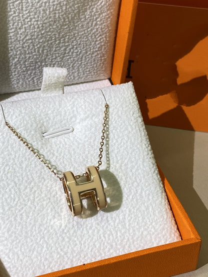 [Stellar Jewelry]HM CLIC YELLOW ENAMEL GOLD NECKLACE