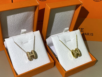 [Stellar Jewelry]HM CLIC YELLOW ENAMEL GOLD NECKLACE