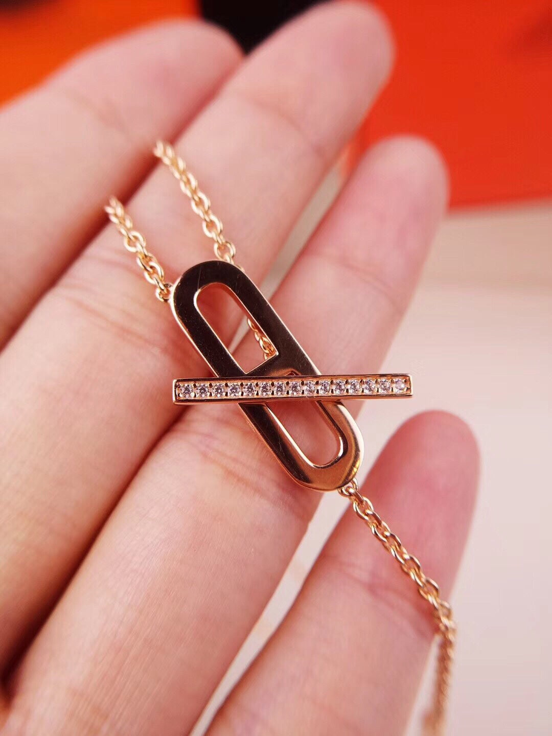 [Stellar Jewelry]HM FIRE PIG NOSE NECKLACE TRENDY STREET