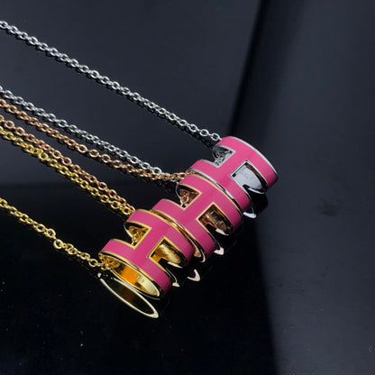 [Stellar Jewelry]H NECKLACE PINK