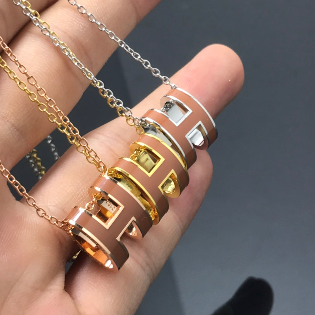 [Stellar Jewelry]H NECKLACE BROWN