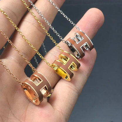 [Stellar Jewelry]H NECKLACE BROWN