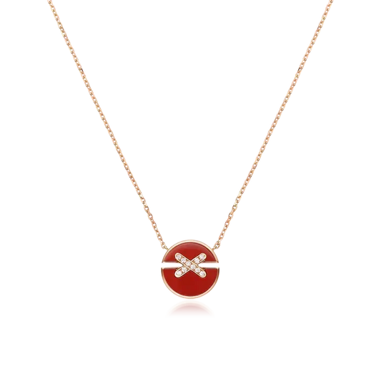 [Stellar Jewelry]JEUX DE ROSE GOLD DIAMOND NECKLACE