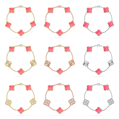 [Stellar Jewelry] CLOVER 5 MOTIFS  PINK MOP BRACELET COLLECTION
