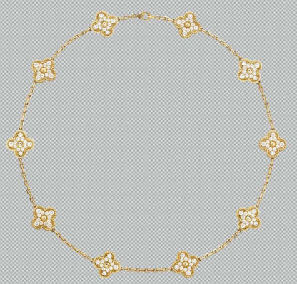 [Stellar Jewelry Jewelry]CLOVER 10 MOTIFS  Gold Diamond  NECKLACE