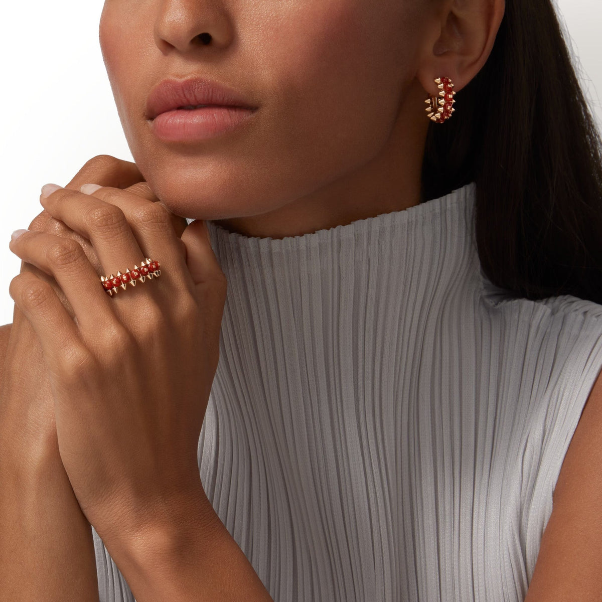 [Stellar Jewelry]CLASH 7.9MM AGATE CHALCEDONY EARRINGS