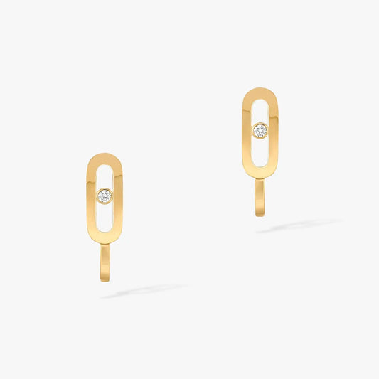 [Stellar Jewelry]CREOLES MOVE UNO MINI 1 DIAMOND EARRINGS
