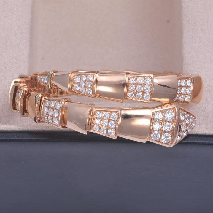 [Stellar Jewelry]SERPENTI WIDE BRACELET PINK GOLD DIAMOND