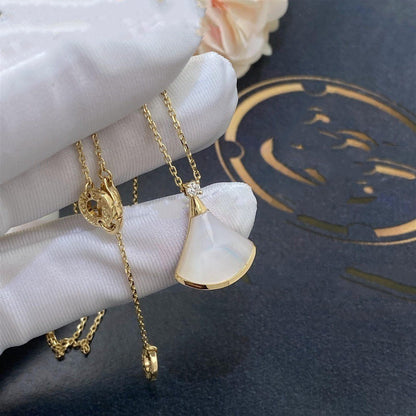 [Stellar Jewelry]DREAM NECKLACE WHITE MOP GOLD 1 DIAMOND