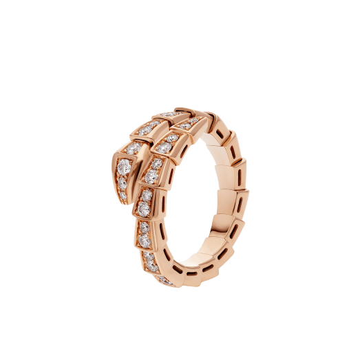[Stellar Jewelry]SERPENTI RING PINK GOLD DIAMOND PAVED 4MM