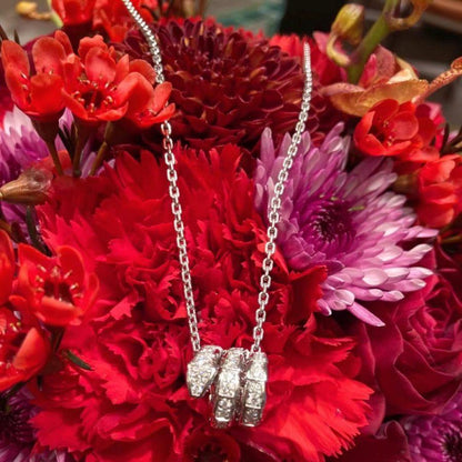 [Stellar Jewelry]SERPENTI  NECKLACE DOUBLE RING DIAMOND