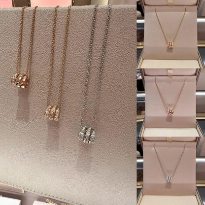 [Stellar Jewelry]SERPENTI  NECKLACE DOUBLE RING DIAMOND