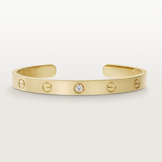 [Stellar Jewelry]LOVE BRACELET 6.1MM 1 DIAMOND OPEN CUFF