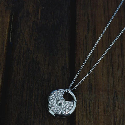 [Stellar Jewelry]AMULETTE SILVER FULL DIAMOND NECKLACE