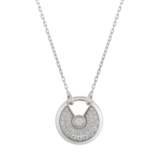 [Stellar Jewelry]AMULETTE SILVER FULL DIAMOND NECKLACE