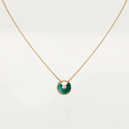 [Stellar Jewelry]AMULETTE ROSE GOLD MALACHITE NECKLACE