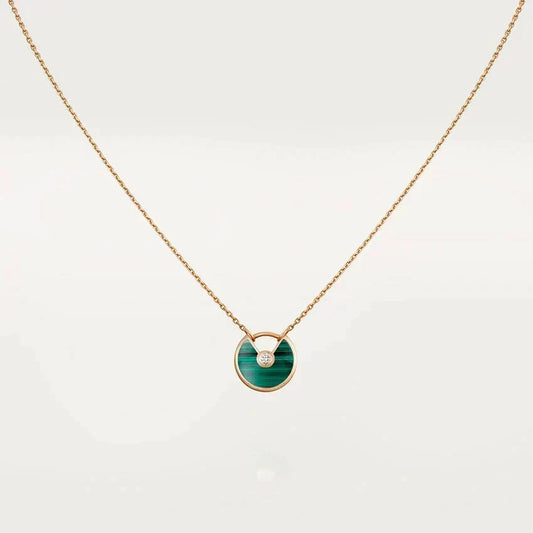 [Stellar Jewelry]AMULETTE ROSE GOLD MALACHITE NECKLACE