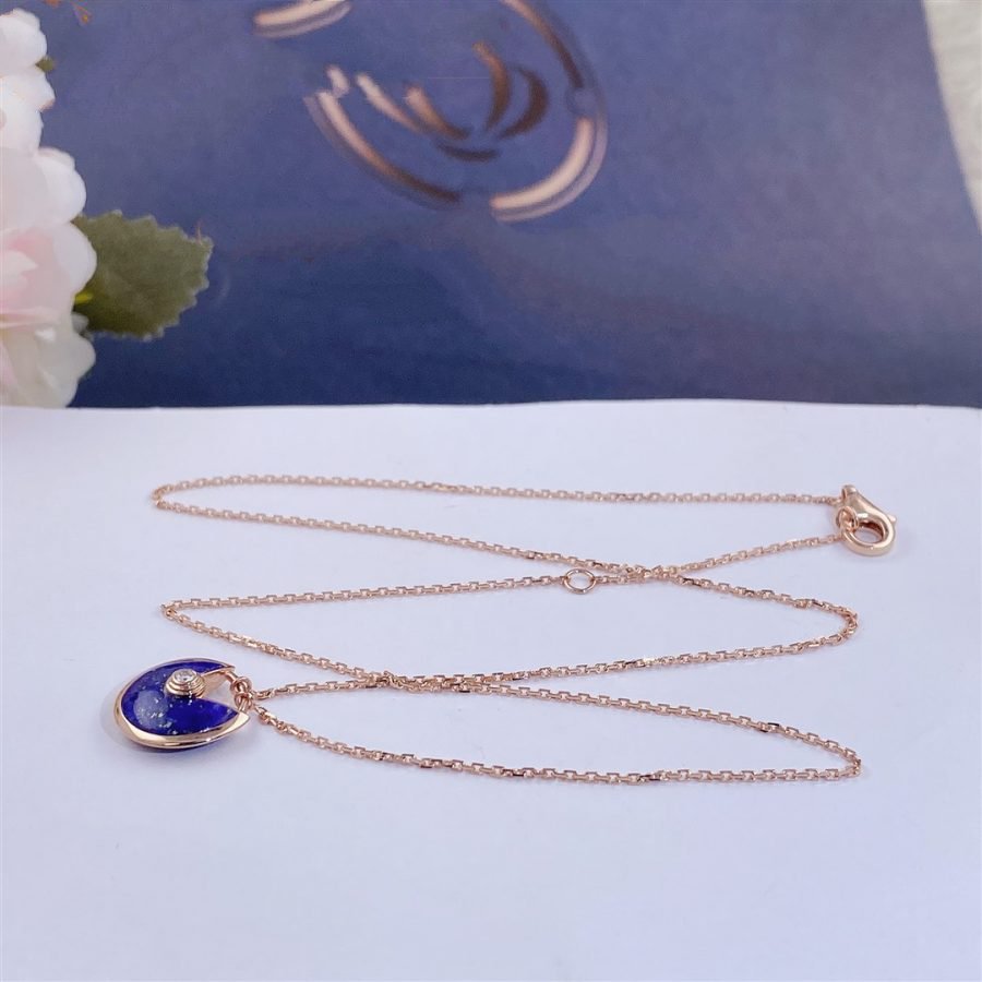 [Stellar Jewelry]AMULETTE ROSE GOLD AGATE NECKLACE