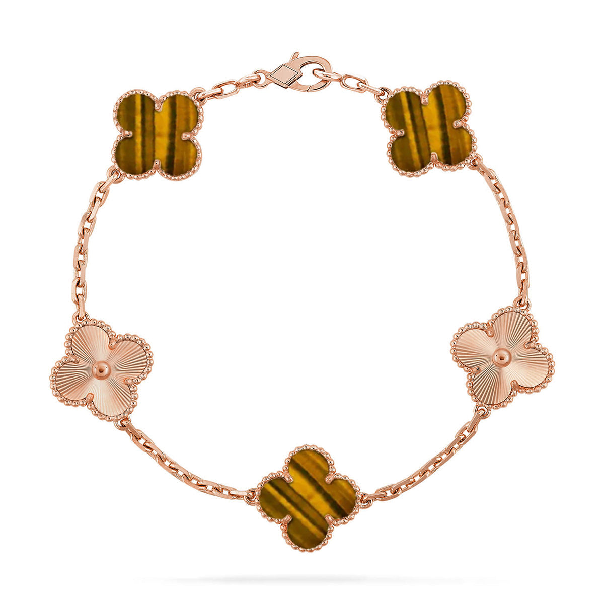 [Stellar Jewelry] CLOVER 5 MOTIFS TIGER EYE BRACELET COLLECTION