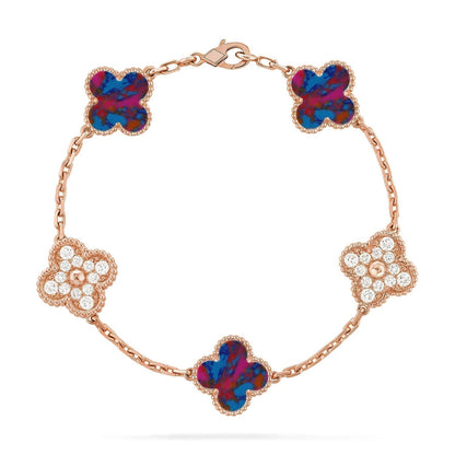 [Stellar Jewelry]CLOVER 5 MOTIF COLOR GEMSTONES BRACELET COLLECTION