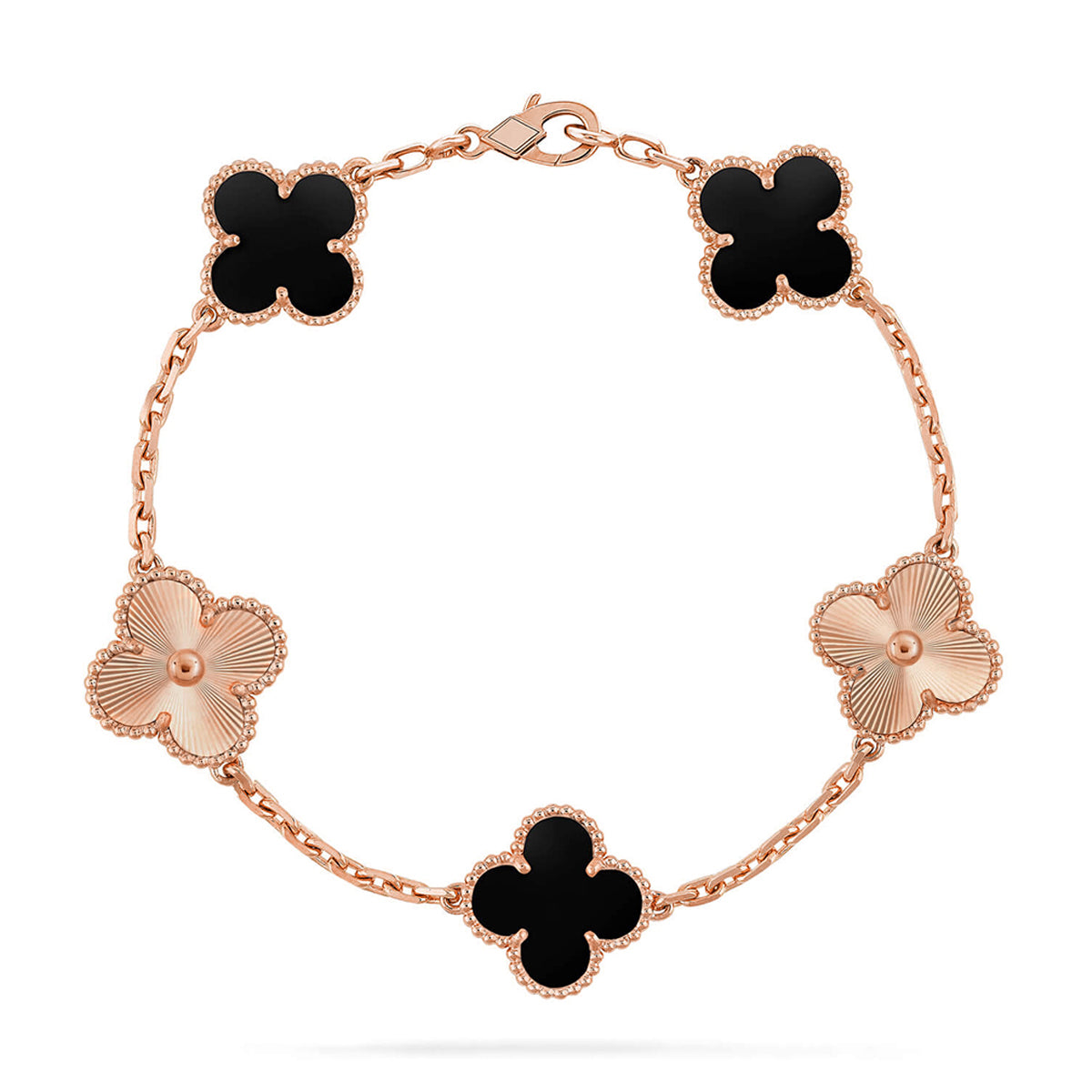 [Stellar Jewelry] CLOVER 5 MOTIF ONYXS BRACELET COLLECTION