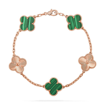 [Stellar Jewelry] CLOVER 5 MOTIF MALACHITE BRACELET COLLECTION