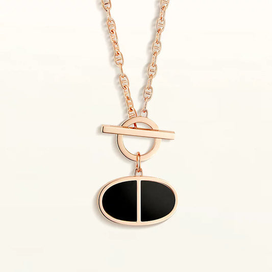 [Stellar Jewelry]CHAINE VERSO BLACK CERAMIC NECKLACE
