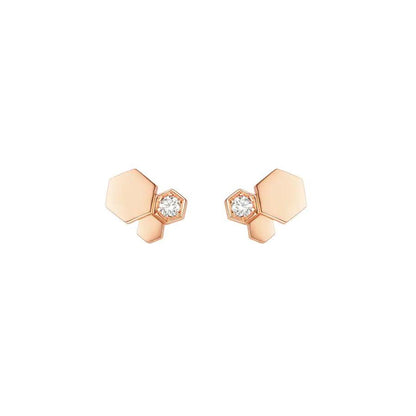 [Stellar Jewelry]BEE LOVE PINK GOLD DIAMOND EARRINGS