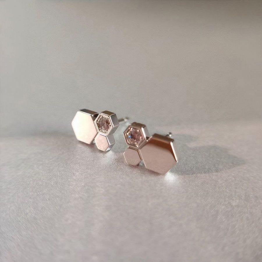 [Stellar Jewelry]BEE LOVE SILVER DIAMOND EARRINGS