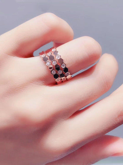 [Stellar Jewelry]BEE LOVE RING PINK GOLD DIAMOND