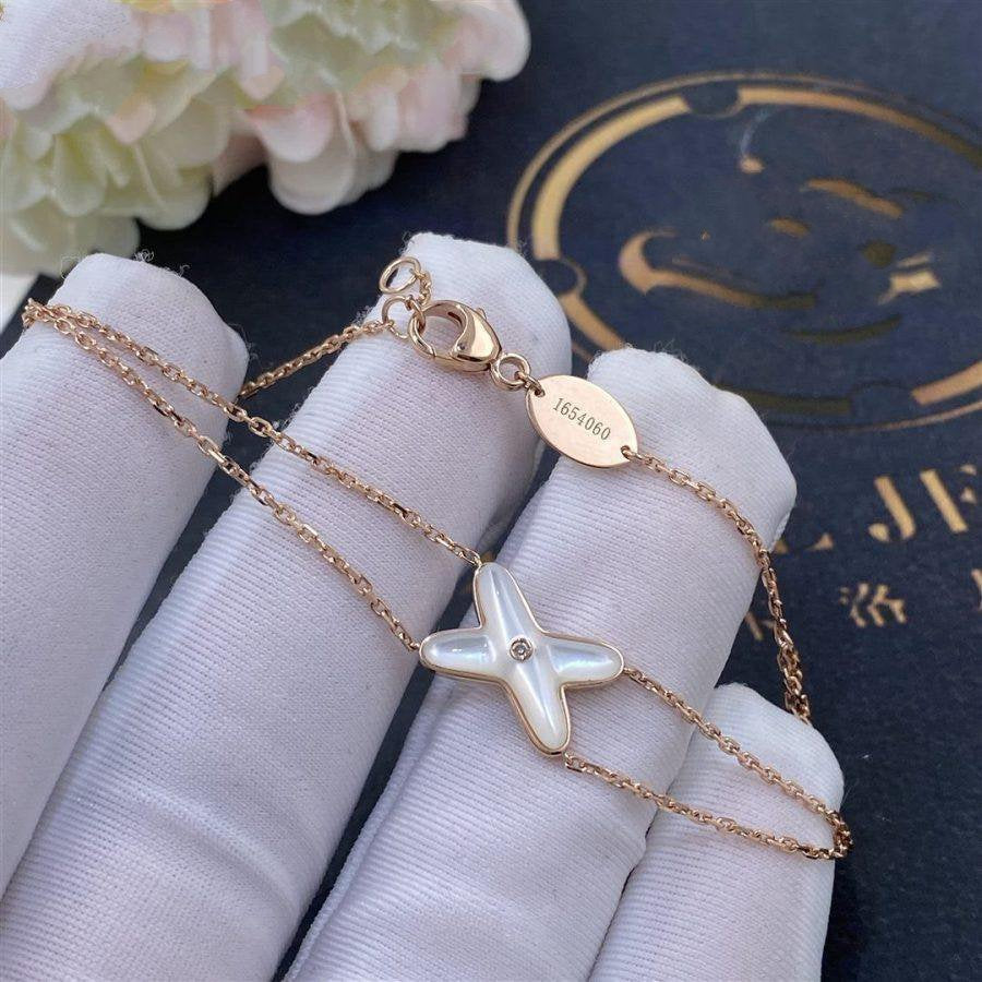 [Stellar Jewelry]JEUX BRACELET WHITE MOP PINK GOLD 1 DIAMOND