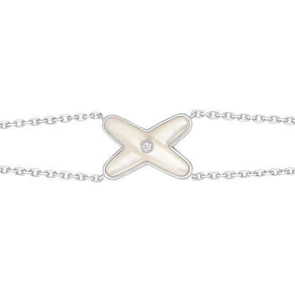 [Stellar Jewelry]JEUX BRACELET WHITE MOP SILVER 1 DIAMOND