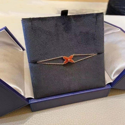 [Stellar Jewelry]JEUX BRACELET CARNELIAN PINK GOLD 1 DIAMOND