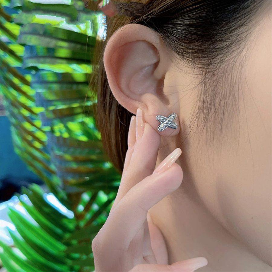 [Stellar Jewelry]JEUX DE SILVER DIAMOND EARRINGS