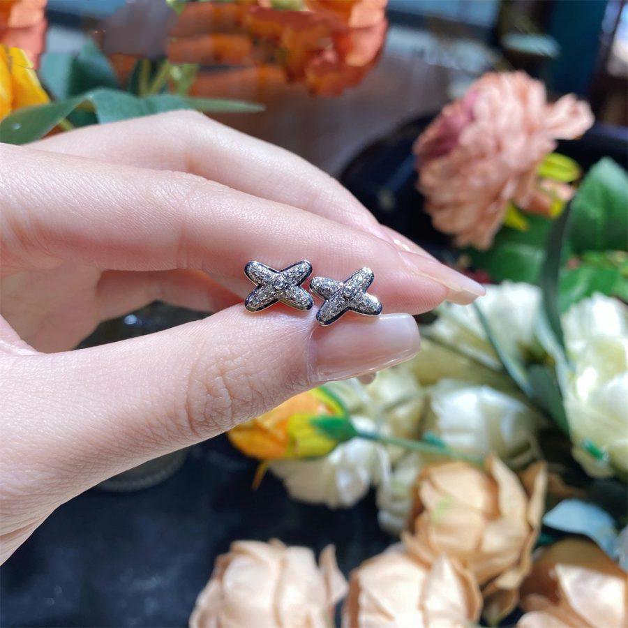 [Stellar Jewelry]JEUX DE SILVER DIAMOND EARRINGS