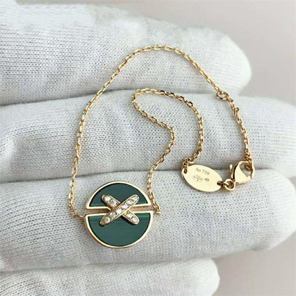 [Stellar Jewelry]JEUX DE BRACELET MALACHITE PINK GOLD DIAMONDS