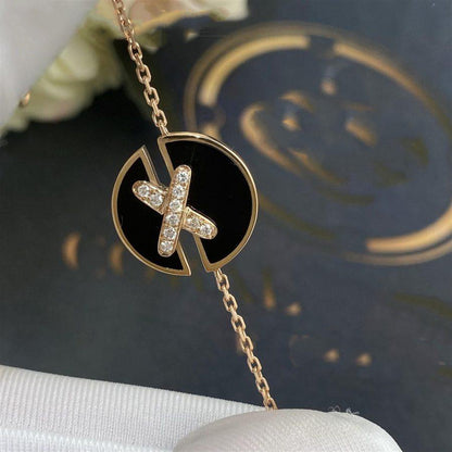 [Stellar Jewelry]JEUX DE BRACELET ONYX PINK GOLD DIAMOND