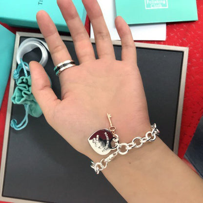 [Stellar jewels]KEY HEART CARD CHUNKY INTERLOCKING BRACELET LENGTH