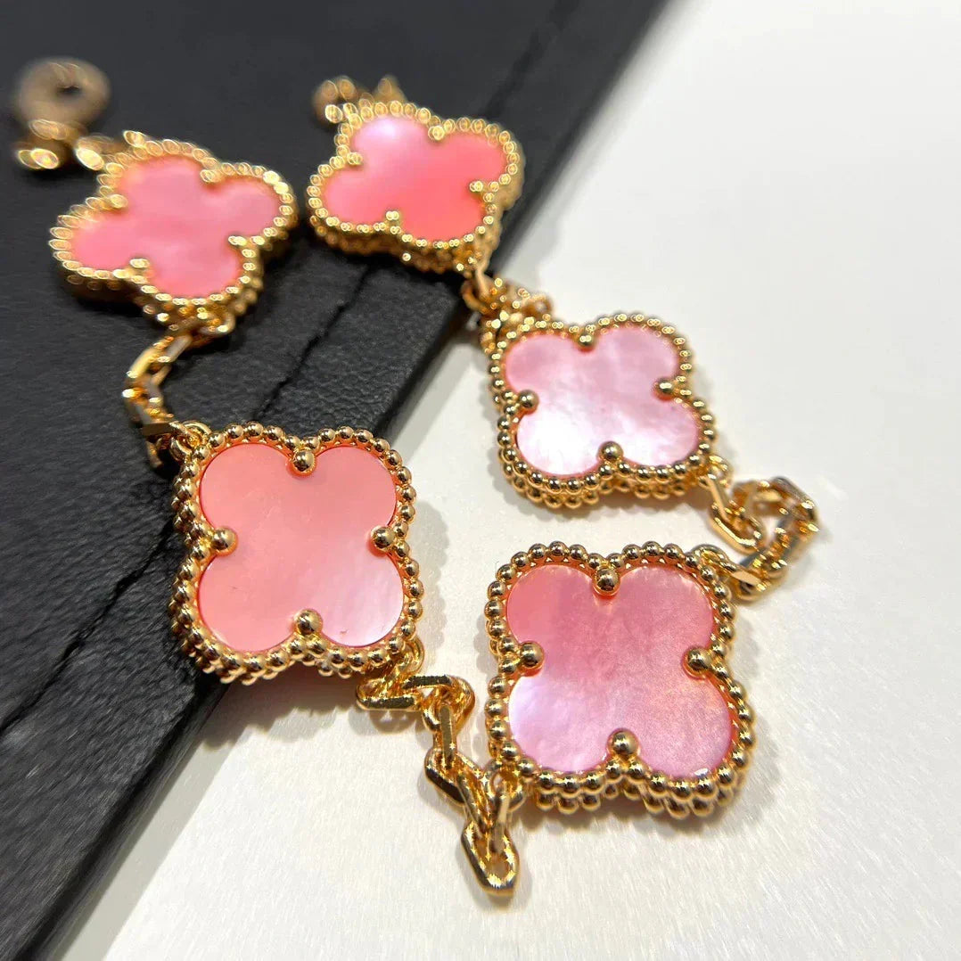 [Stellar Jewelry] CLOVER 5 MOTIFS  PINK MOP BRACELET COLLECTION