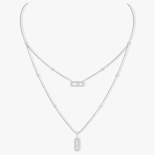 [Stellar Jewelry]MOVE 2 ROW DIAMOND NECKLACE