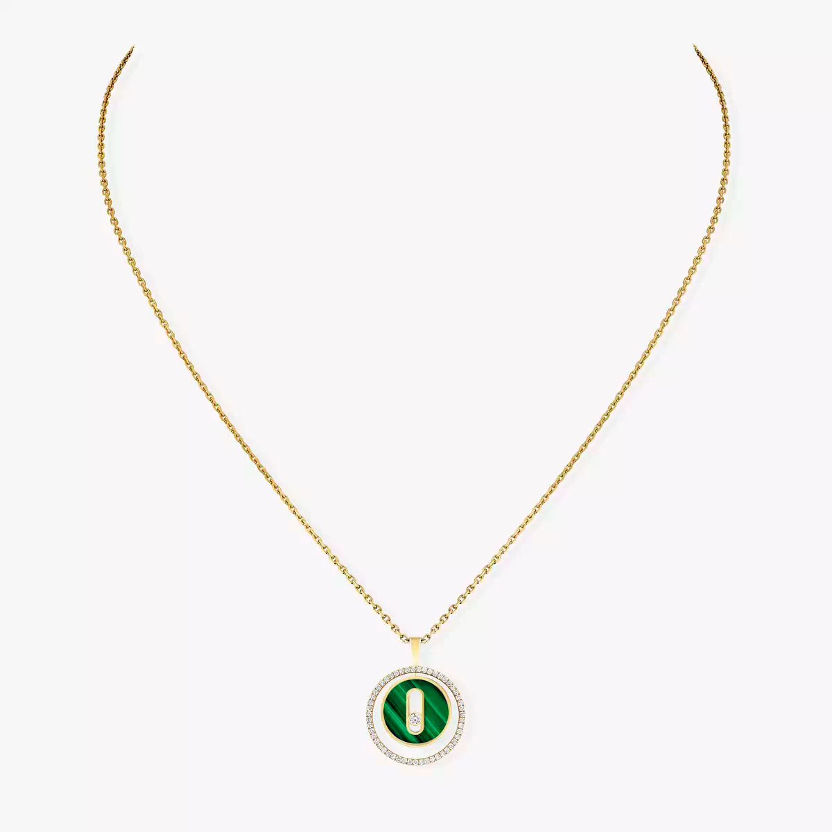 [Stellar Jewelry]Lucky Move Diamond Necklace in Rose Gold and White Mother-of-Pearl
