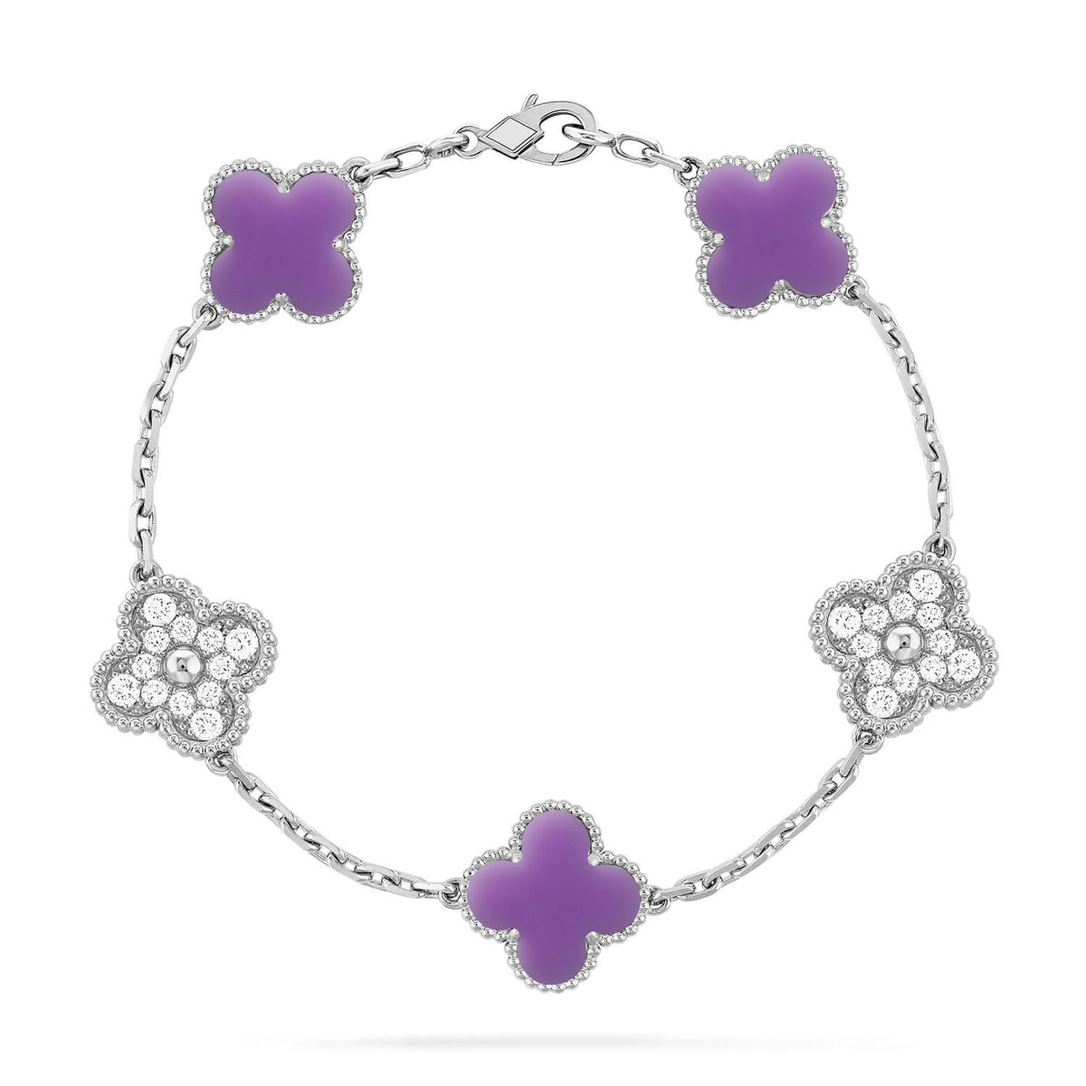 [Stellar Jewelry]CLOVER 5 MOTIF LIGHT PURPLE BRACELET COLLECTION